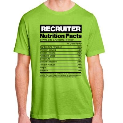 Recruiting Recruitt Nutrition Facts Recruit Recruiter Funny Gift Adult ChromaSoft Performance T-Shirt