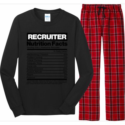 Recruiting Recruitt Nutrition Facts Recruit Recruiter Funny Gift Long Sleeve Pajama Set