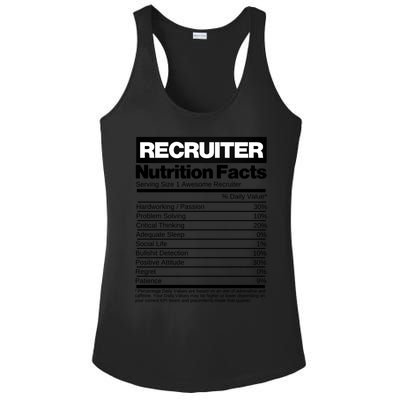 Recruiting Recruitt Nutrition Facts Recruit Recruiter Funny Gift Ladies PosiCharge Competitor Racerback Tank