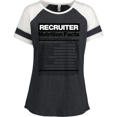 Recruiting Recruitt Nutrition Facts Recruit Recruiter Funny Gift Enza Ladies Jersey Colorblock Tee