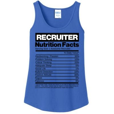 Recruiting Recruitt Nutrition Facts Recruit Recruiter Funny Gift Ladies Essential Tank