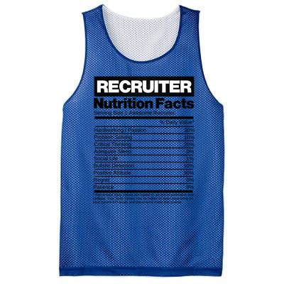 Recruiting Recruitt Nutrition Facts Recruit Recruiter Funny Gift Mesh Reversible Basketball Jersey Tank