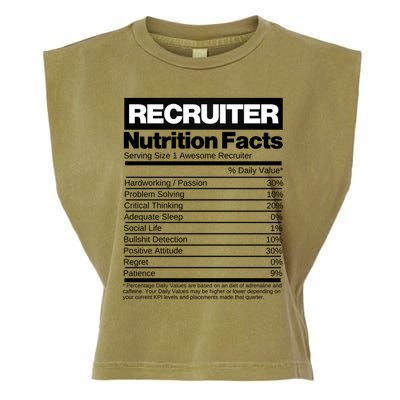 Recruiting Recruitt Nutrition Facts Recruit Recruiter Funny Gift Garment-Dyed Women's Muscle Tee