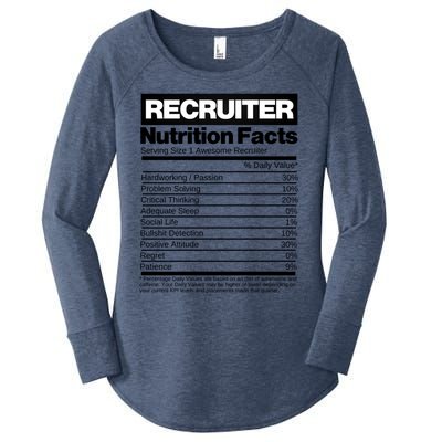 Recruiting Recruitt Nutrition Facts Recruit Recruiter Funny Gift Women's Perfect Tri Tunic Long Sleeve Shirt