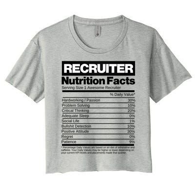 Recruiting Recruitt Nutrition Facts Recruit Recruiter Funny Gift Women's Crop Top Tee