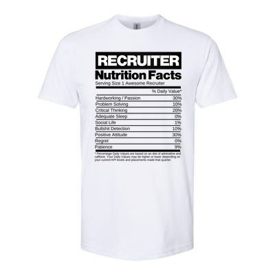 Recruiting Recruitt Nutrition Facts Recruit Recruiter Funny Gift Softstyle CVC T-Shirt