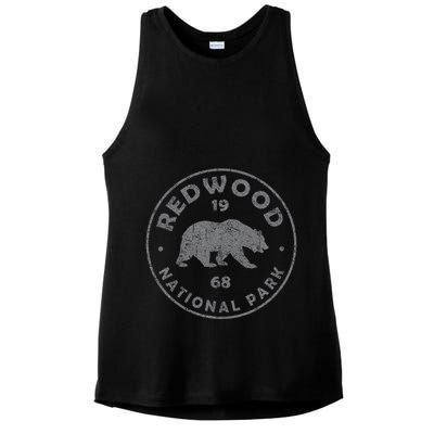 Retro Redwood National Park Vintage Hiking Ladies PosiCharge Tri-Blend Wicking Tank