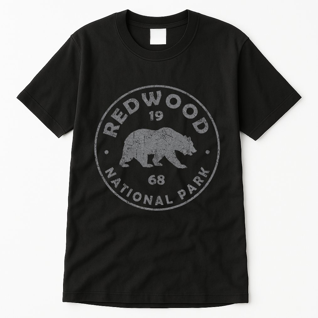 Retro Redwood National Park Vintage Hiking Tall T-Shirt