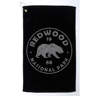Retro Redwood National Park Vintage Hiking Golf Towel