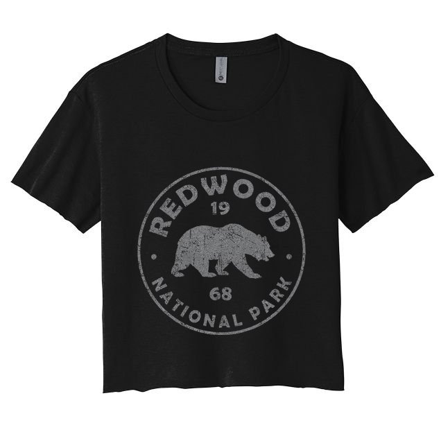 Retro Redwood National Park Vintage Hiking Crop Top