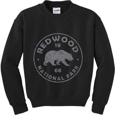 Retro Redwood National Park Vintage Hiking Kids Sweatshirt