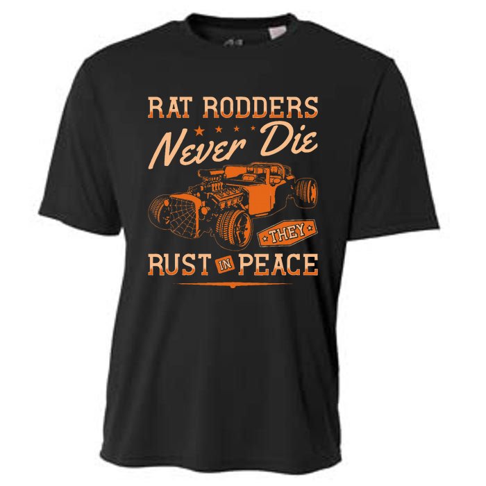 Rat Rodders Never Die Vintage Rat Rod Cooling Performance Crew T-Shirt