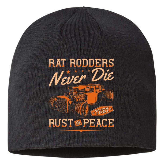 Rat Rodders Never Die Vintage Rat Rod Sustainable Beanie