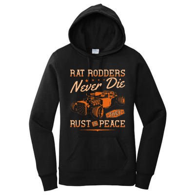 Rat Rodders Never Die Vintage Rat Rod Women's Pullover Hoodie