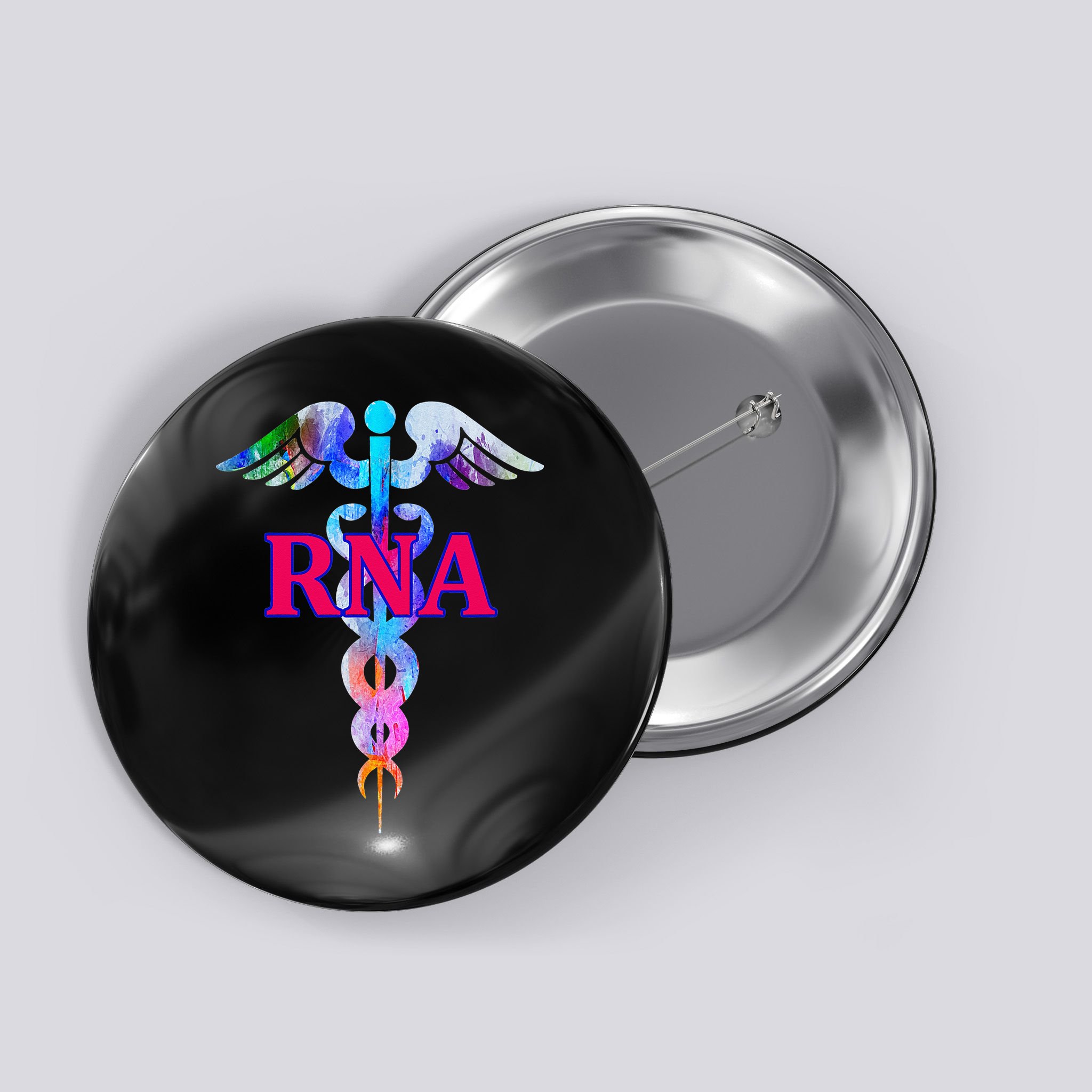 RNA Restorative Nurse Assistant Caduceus Nursing Aide Gift Button