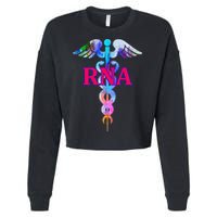 RNA Restorative Nurse Assistant Caduceus Nursing Aide Gift Cropped Pullover Crew