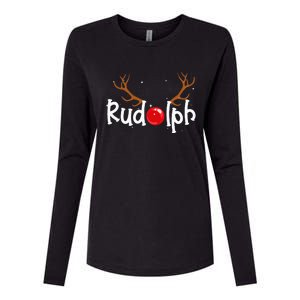 Rudolph Red Nose Reindeer Christmas Funny Womens Cotton Relaxed Long Sleeve T-Shirt