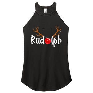 Rudolph Red Nose Reindeer Christmas Funny Women's Perfect Tri Rocker Tank