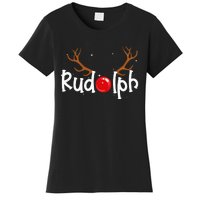 Rudolph Red Nose Reindeer Christmas Funny Women's T-Shirt