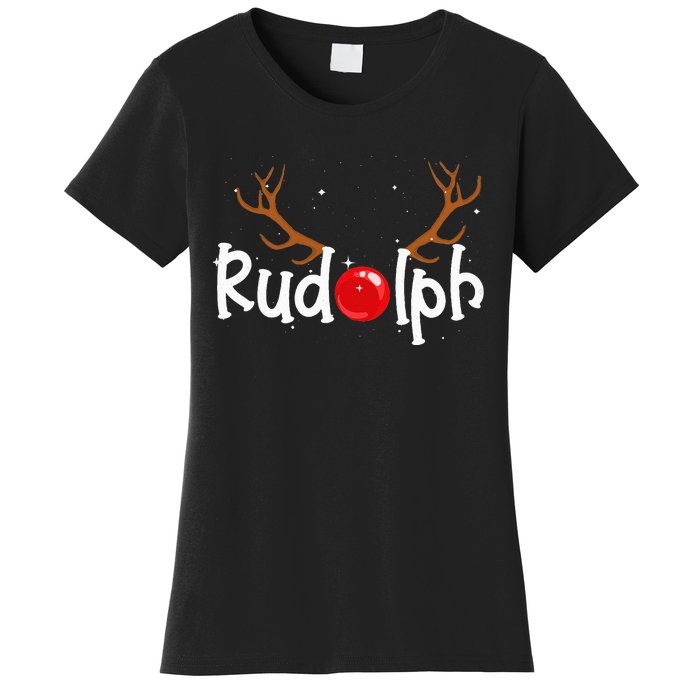 Rudolph Red Nose Reindeer Christmas Funny Women's T-Shirt