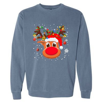 RUDOLPH Red Nose Reindeer Shirt Santa Christmas Garment-Dyed Sweatshirt