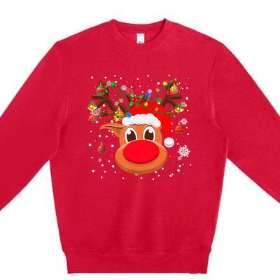 RUDOLPH Red Nose Reindeer Shirt Santa Christmas Premium Crewneck Sweatshirt