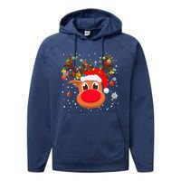 RUDOLPH Red Nose Reindeer Shirt Santa Christmas Performance Fleece Hoodie