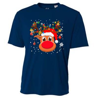 RUDOLPH Red Nose Reindeer Shirt Santa Christmas Cooling Performance Crew T-Shirt