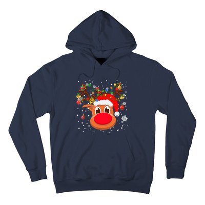 RUDOLPH Red Nose Reindeer Shirt Santa Christmas Hoodie