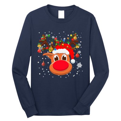 RUDOLPH Red Nose Reindeer Shirt Santa Christmas Long Sleeve Shirt