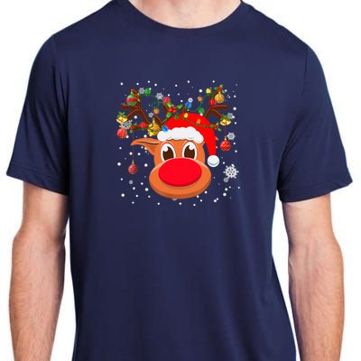 RUDOLPH Red Nose Reindeer Shirt Santa Christmas Adult ChromaSoft Performance T-Shirt