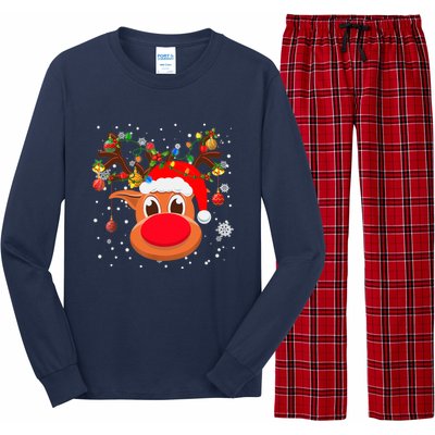 RUDOLPH Red Nose Reindeer Shirt Santa Christmas Long Sleeve Pajama Set