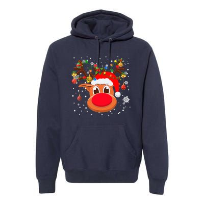 RUDOLPH Red Nose Reindeer Shirt Santa Christmas Premium Hoodie