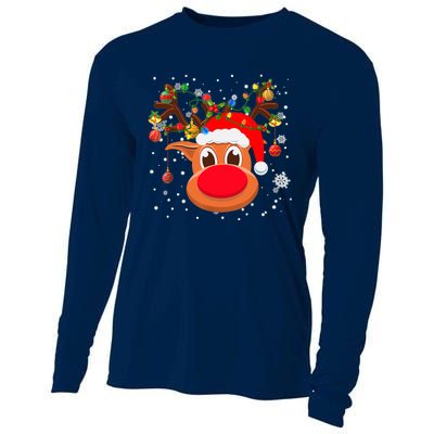 RUDOLPH Red Nose Reindeer Shirt Santa Christmas Cooling Performance Long Sleeve Crew