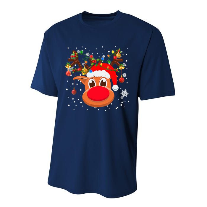 RUDOLPH Red Nose Reindeer Shirt Santa Christmas Performance Sprint T-Shirt