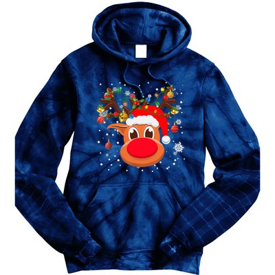 RUDOLPH Red Nose Reindeer Shirt Santa Christmas Tie Dye Hoodie