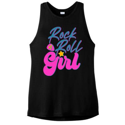 Retro Rock N Roll Girl Costume Ladies PosiCharge Tri-Blend Wicking Tank