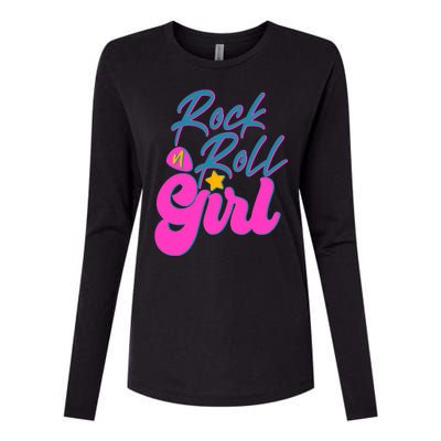 Retro Rock N Roll Girl Costume Womens Cotton Relaxed Long Sleeve T-Shirt