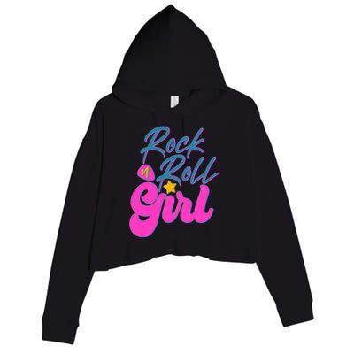 Retro Rock N Roll Girl Costume Crop Fleece Hoodie