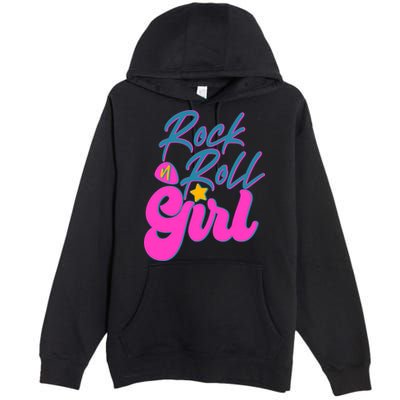 Retro Rock N Roll Girl Costume Premium Pullover Hoodie