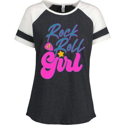 Retro Rock N Roll Girl Costume Enza Ladies Jersey Colorblock Tee