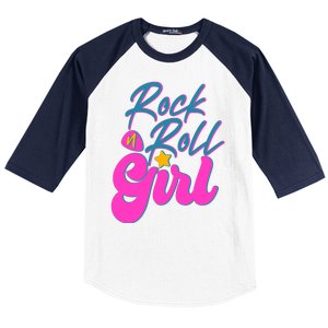 Retro Rock N Roll Girl Costume Baseball Sleeve Shirt