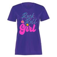 Retro Rock N Roll Girl Costume Women's Momentum V-Neck T-Shirt