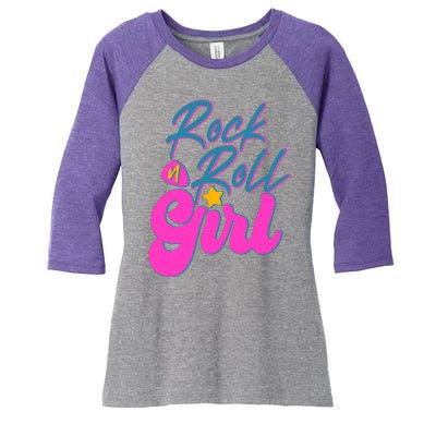 Retro Rock N Roll Girl Costume Women's Tri-Blend 3/4-Sleeve Raglan Shirt