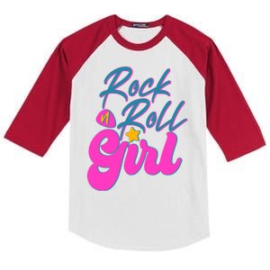 Retro Rock N Roll Girl Costume Kids Colorblock Raglan Jersey