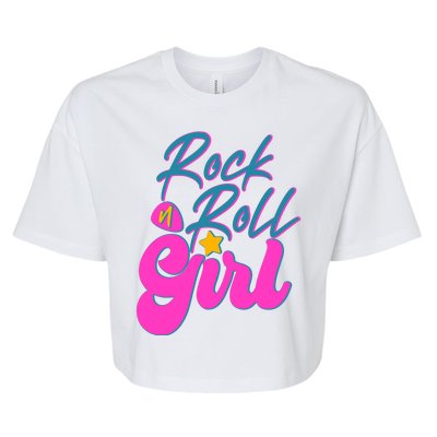 Retro Rock N Roll Girl Costume Bella+Canvas Jersey Crop Tee