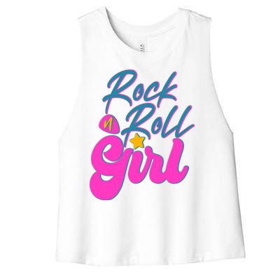 Retro Rock N Roll Girl Costume Women's Racerback Cropped Tank