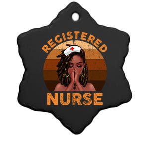 Retro Registered Nurse Black Magic Black History Month Gift Ceramic Star Ornament