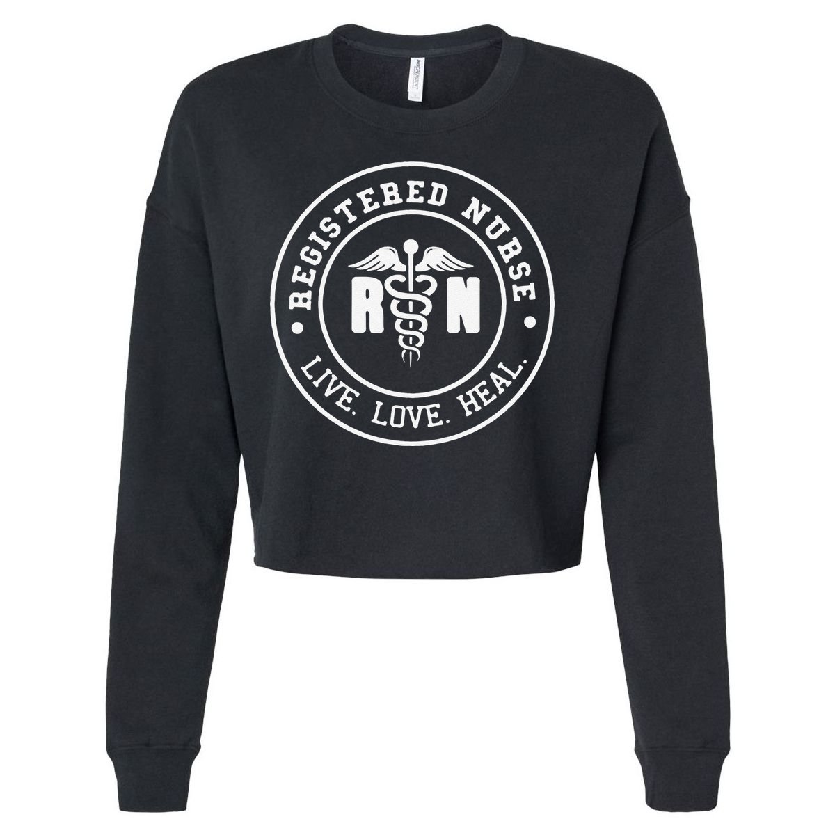 RN Registered Nurse Day Life Nurses Week Healthcare Nursing Cropped Pullover Crew