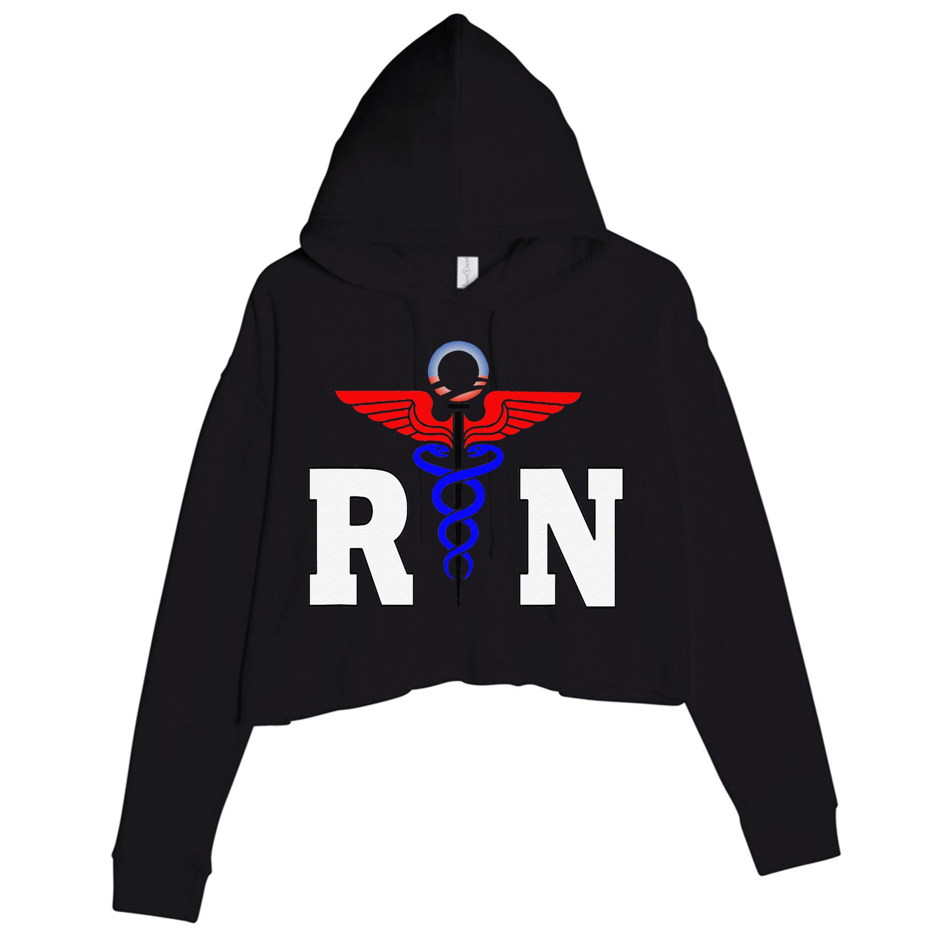 RN Registered Nurse Gift, Healthcare Professional, L Crop Fleece Hoodie